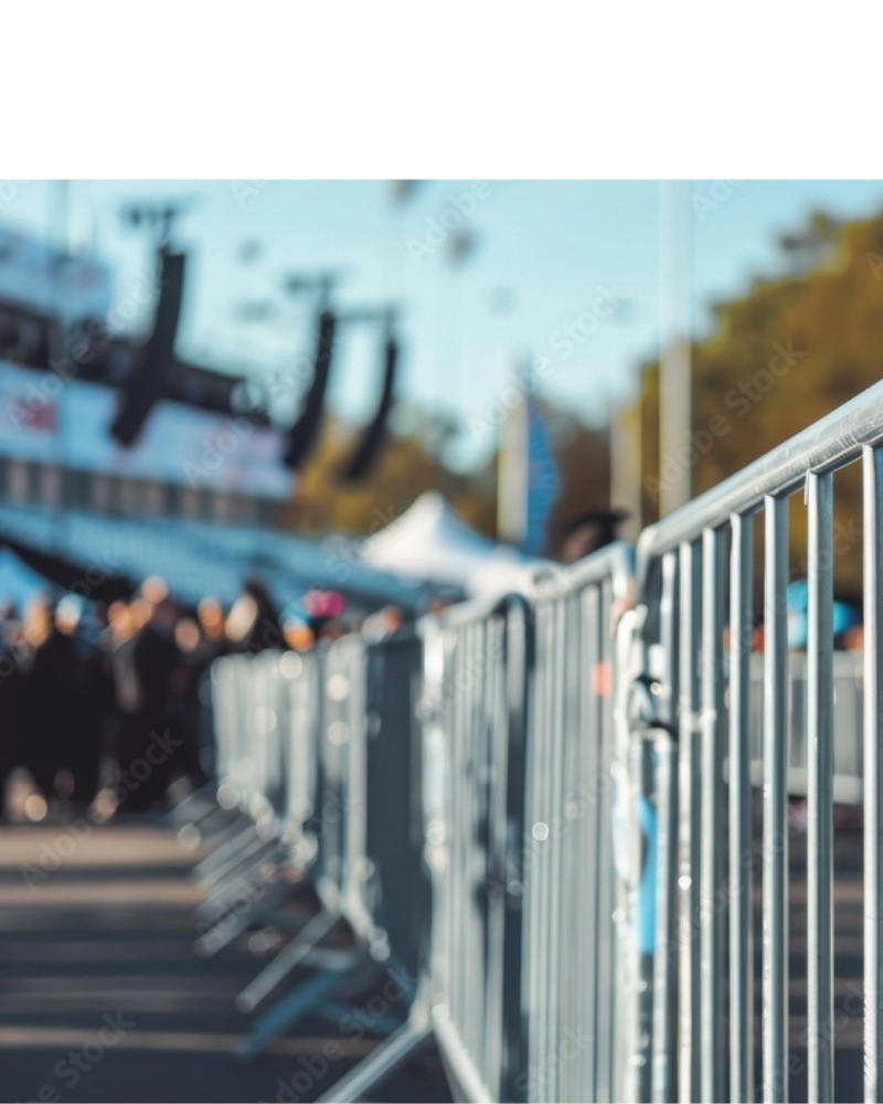 Barrier in front of an event site