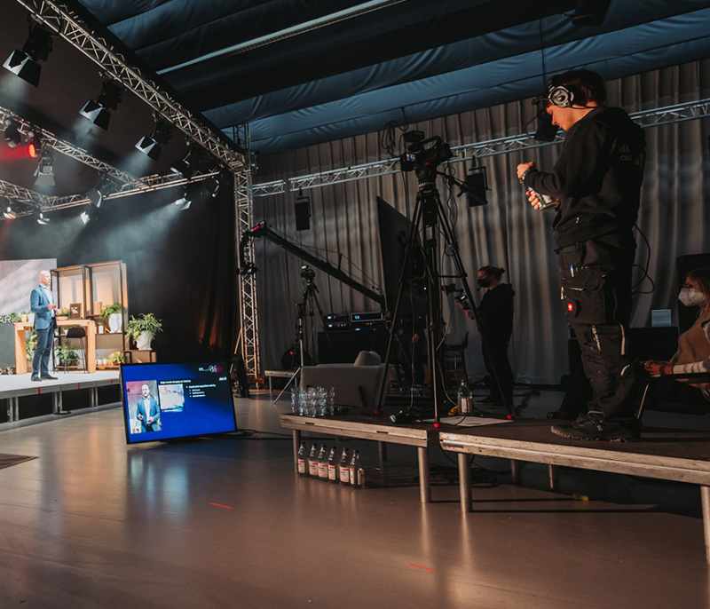 Recording in the video studio